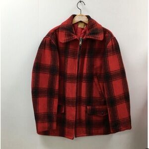 Rare Vintage Red Buffalo Plaid Trucker Foremost Hunting Clothing Penny's Jacket